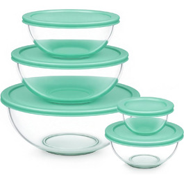 Набір контейнерів для їжі Vtopmart (15 шт.) з кришкою, скляні, для зберігання, мікрохвильова піч, морозильник, посудомийна машина