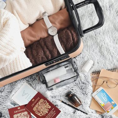 Набір валіз Flight Knight Premium (S, M, L) з ABS-пластику, TSA-замком та USB-портом, 8 коліс-спінерів, колір Секвойя