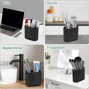 Тримач для електричної зубної щітки - органайзер для ванної кімнати, знімний, з отвором для стоку води, чорний, середній