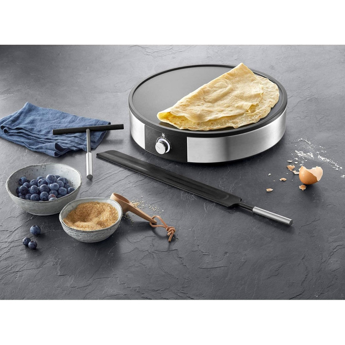Електрична млинниця WMF Lono 1600 Вт, 33 см, антипригарна поверхня, з лопаткою і розподільником тіста, набір для приготування млинців та крепів