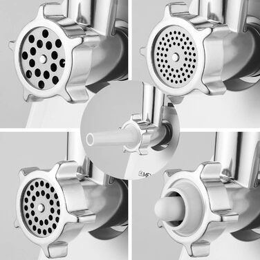 М'ясорубка електрична COOCHEER багатофункціональна 2000 Вт з насадками для ковбас, кеббе, овочів та тіста (Чорна)