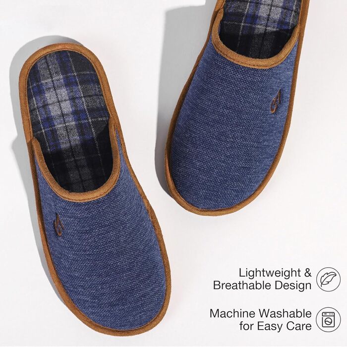 Чоловічі тапочки VeraCosy зручні, з антиковзким покриттям, з піною з пам'яттю, 44/45 EU, темно-синій