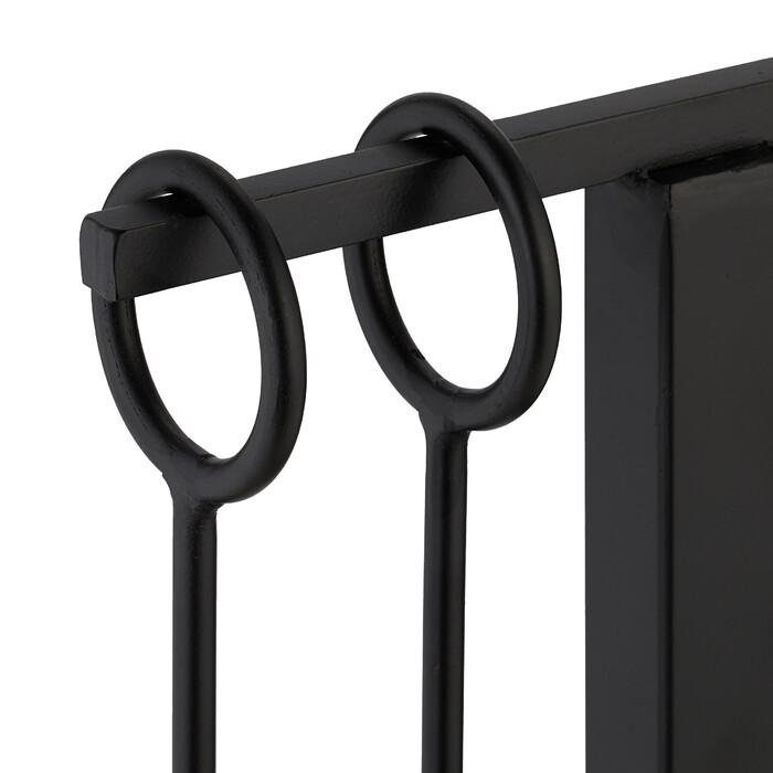 Relaxdays 5-Piece Fireplace Set in Black