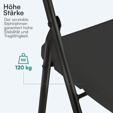 Складаний стілець Baroni Home для дому та вулиці, сталевий каркас, білий, 42x38x78 см