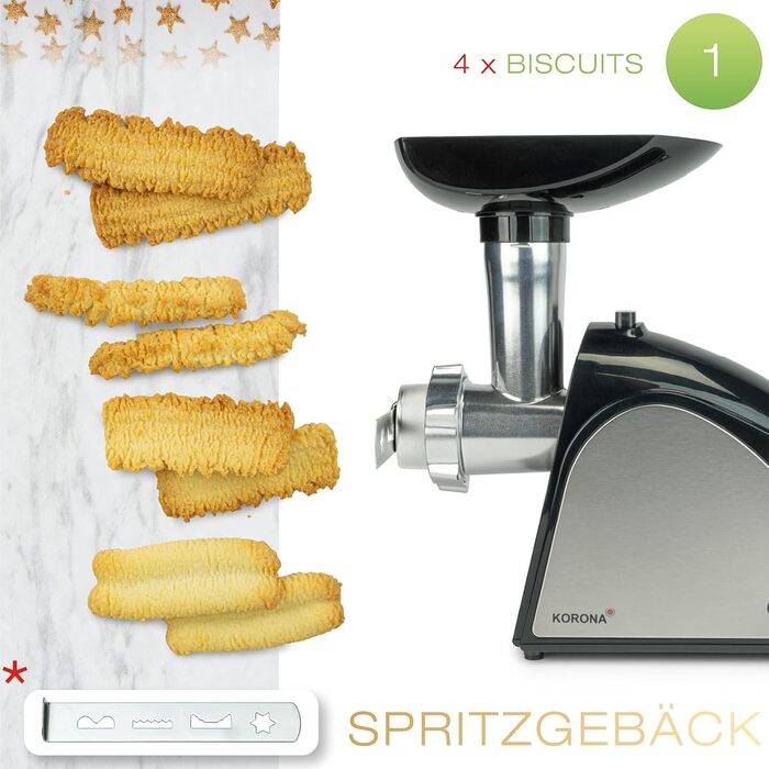 Korona 25200 Stainless Steel Meat Grinder & Food Filler Attachment - 400W | For Meat, Sausage, Kebabs & Pastries
