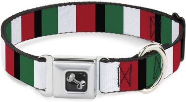 Нашийник для собак Buckle-Down з пряжкою Italy Flags, 2.5 см (1 дюйм) ширина, розмір M (11-17 дюймів)