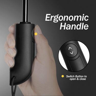 Чоловічий парасолька від дощу Conlun Kompakter, штормостійка, автоматична, чорна (2 шт., 117 см)