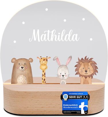 Wonderwish - Personalized Night Light for Babies - Individual Nightstand Lamp for Children - Personalized Gifts for Kids - Baby Gift - Newborn Gift