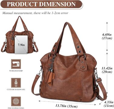 Сумка жіноча VINBAGGE з PU шкіри, шопер, коричнева (G-braun) для офісу та на кожен день