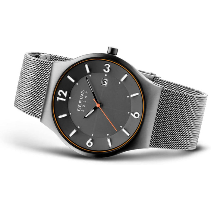 Годинник Bering чоловічий Solar, 40 мм, корпус з нержавіючої сталі, циферблат, браслет Milanais, сапфірове скло, 5 ATM, 14440 (14440-073-A)