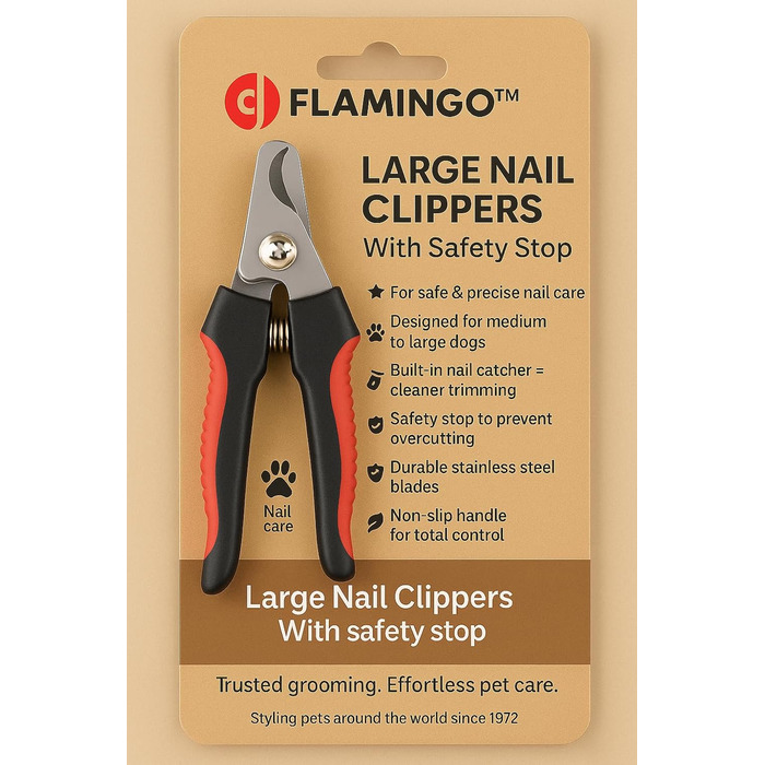 Професійний інструмент для стрижки кігтів собак Flamingo Krallenschere - XL, для великих порід (лабрадори, німецькі вівчарки, ротвейлери, голден ретривери)