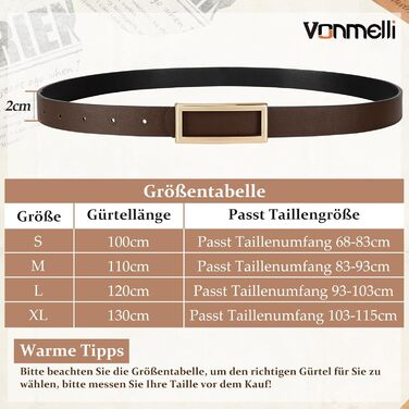 Жіночий шкіряний ремінь VONMELLI вузький з двосторонньою пряжкою, чорний/кавовий, розмір XL (130 см, талія 103-115 см) для суконь, джинсів, штанів