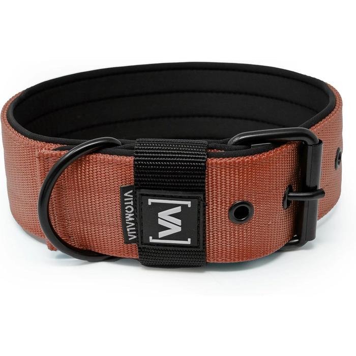 Нашийник для собак середнього розміру, 4 см, з неопреновою підкладкою, коричневий, нержавіюча сталь