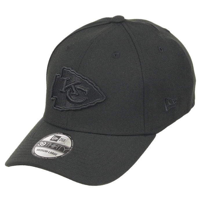Кепка бейсбольна New Era NFL 39thirty Kansas City Chiefs чорна (S-M) - Офіційна ліцензія