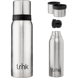 Термос Outdoor Arktis 2 - 1200 мл, нержавіюча сталь, BPA-free, зберігає тепло 32 години, з 2 кришками-чашками, для посудомийної машини, сірий колір