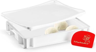Pizza Ball Box Proofing Box for Pizza Dough Sourdough Yeast Dough Food Grade 30x40x8 cm (1 Box with 1 Lid) white