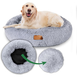 Ø 60 cm (S) Light Gray Dog Bed, Cat Bed, Dog Cushion, Dog Beds in Multiple Sizes, Dog Bed Large, Medium, Small Dogs, Washable in Light Gray and Dark Gray for All Dogs & Cats