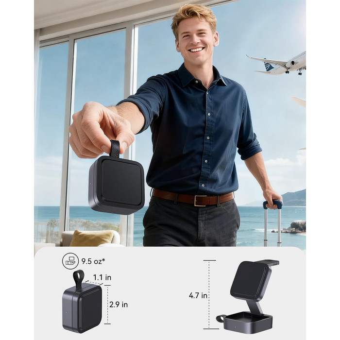 База для зарядки 3-в-1 для Apple: магнітна складна бездротова зарядка з MagSafe для iPhone 17/16/15/14/13/12, Apple Watch та AirPods Pro/4/3/2, чорний