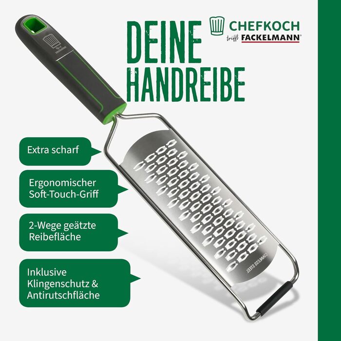 Терка CHEFKOCH Premium для сиру, цитрусових (лимон, лайм) та овочів - ергономічна, для точного гарнірування