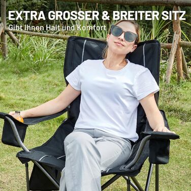 Кампінговий стілець розкладний Timber Ridge 2 шт, 200 кг, 63 см, з ізольованою сумкою-холодильником, чорний