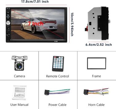Автомагнітола 2 DIN з Bluetooth, 7