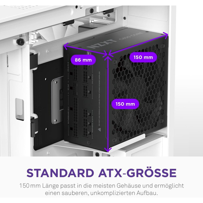 Блок живлення NZXT C850 Gold Core 850W ATX 3.1, 80+ Gold, чорний