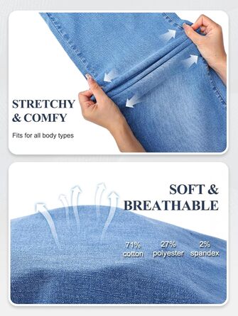 Джинси жіночі Baggy Daen, широкі штанини, висока талія, темно-сині, 31 inseam (XXL Petite), 29 inseam (Mittelblau)