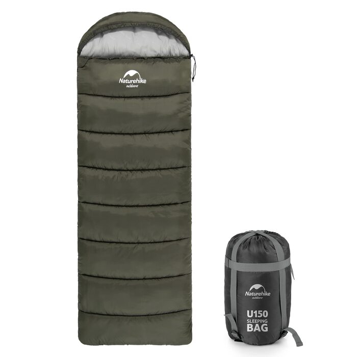 Спальний мішок Naturehike у формі ковдри з капюшоном, всесезонний, легкий та комфортний для кемпінгу та подорожей