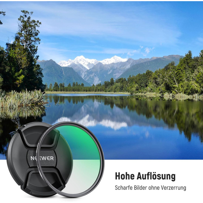 Фільтр NEEWER 49mm MC UV з кришкою для об'єктива: нанопокриття, HD скло, водонепроникність, стійкість до подряпин, ультратонкий алюмінієвий корпус
