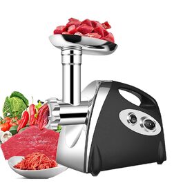 М'ясорубка електрична з насадками для ковбас, металевий редуктор, захист від перегріву - багатофункціональний кухонний комбайн