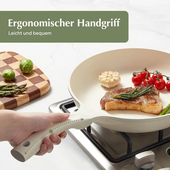 Redchef Ceramic Nonstick Fry Pan 28cm - Induction Compatible, Chef's Pan - PFOA, PTFE, PFAS Free - Scratch Resistant, Dishwasher Safe