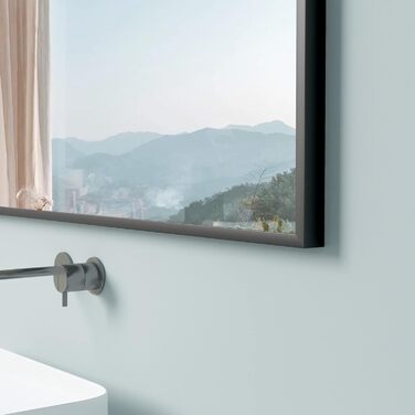 Дзеркало Boromal Spiegel чорне 40x60 см з металевим обрамленням для ванної, туалету, спальні