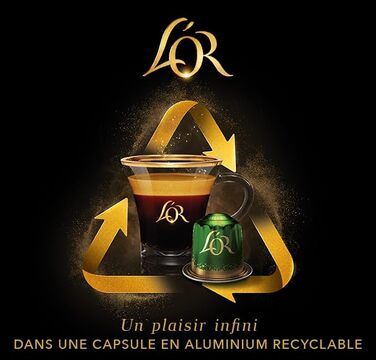 Кавові капсули L'OR Espresso Ristretto для Nespresso, 100 шт (10 упаковок по 10 капсул)