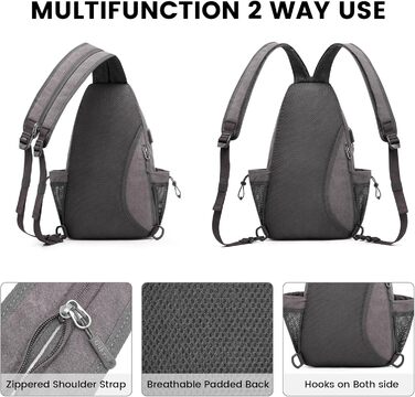 Сумка через плече G4Free на канвісі (Dunkelgrau) - для подорожей, хайкінгу, бігу, альпінізму