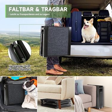 Рампа для собак Fellie - складана, для великих, середніх та малих собак, до 100 кг, 170 см