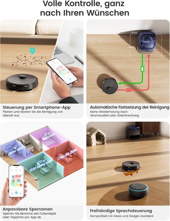 Робот-пилосос LEFANT M210P: потужність 2200Pa, Wi-Fi, Bluetooth, керування через додаток, 6 режимів, автоматична зарядка, для твердих підлог та шерсті тварин