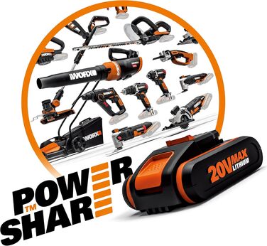 Акумуляторна гілкоріз Worx Jawsaw WG329E.9 20V з захисною закритими ланцюгом та сталевими зубами (без АКБ та зарядного пристрою)