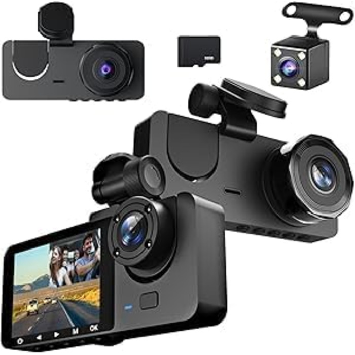 Автокамера 4K, Dashcam для авто, передня та задня, з Wi-Fi, 32GB SD-карта, паркувальний режим, нічне бачення, G-сенсор, циклічна запис