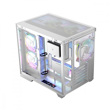 Корпус для комп'ютера MODECOM Volcano Panorama Midi Tower ATX, білий, з панорамним вікном