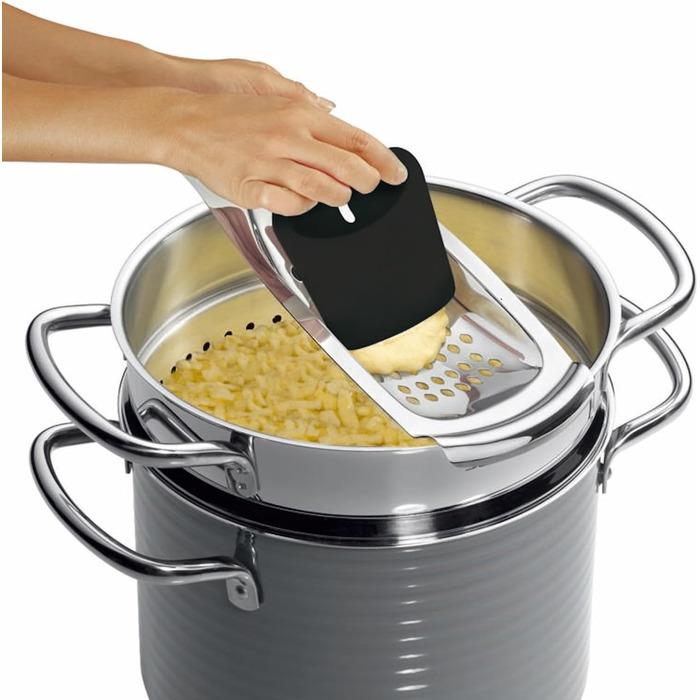 WMF Spätzle-Profi 35x14 см - Терка для шпецле з нержавіючої сталі Cromargan, з скребком для тіста та гачком для подачі, підходить для миття в посудомийній машині