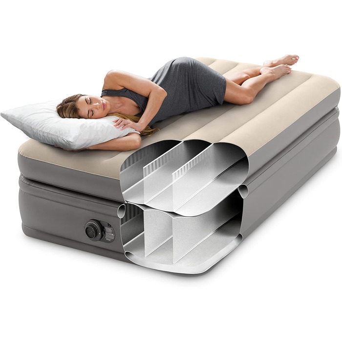 Надувний матрац Intex Twin Comfort Fiber-Tech RP 99x191x51 см (64162) - односпальний, підвищеної висоти