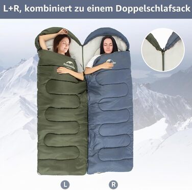 Спальний мішок Naturehike у формі ковдри з капюшоном, всесезонний, легкий та комфортний для кемпінгу та подорожей, темно-синій, XL (220 x 85 см), темп. комфорту 11~18.5℃