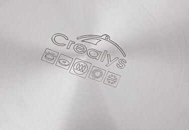 Каструля Crealys Kochtopf 8 л з нержавіючої сталі та скляним кришкою, діаметр 28 см