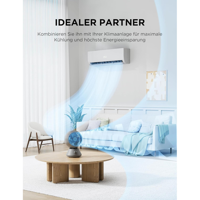 Вентилятор з циркуляцією повітря Midea MDF24JG – тихий, з автоматичним гойданням та регулюванням кута нахилу