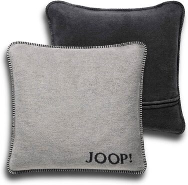 Наволочка Joop! Uni Doubleface, двостороння, сірий та антрацит, 50x50 см, бавовна та поліакрил