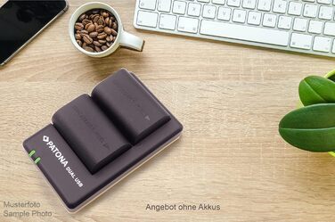 Зарядний пристрій PATONA для акумулятора NP-W126 NP-W126s (USB-C/MicroUSB), чорний