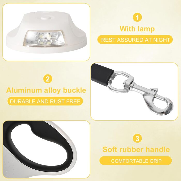 Висувна поводок для собак та котів Rollleine 3м з LED-підсвічуванням, до 15 кг