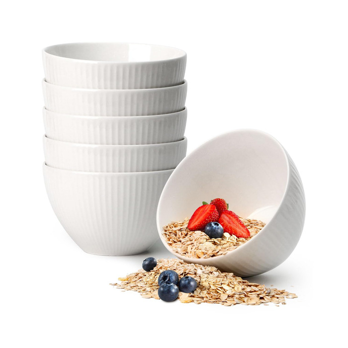 Набір мисок NUTRIUPS для мюслі, супів та десертів, 6 шт, кераміка, 750 мл