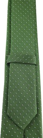 Краватка шовкова TigerTie вузька, зелено-срібляста в горошок | Дизайнерська краватка