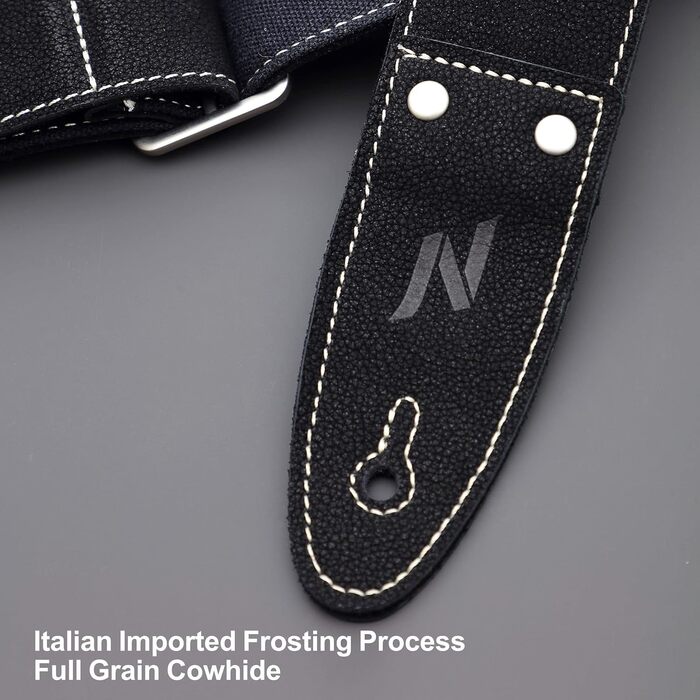 Гітарний ремінь Nefelibata з повного нубуку, з кишенькою для медіатора, для бас-гітари, електрогітари та акустичної гітари, з медіаторами, кнопками та замками (Чорний Зірка)